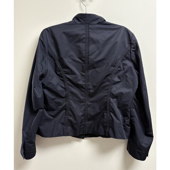 Talbots Petites Black Utility Jacket | Size 14P | Mandarin Collar Button Front - Picture 2 of 4